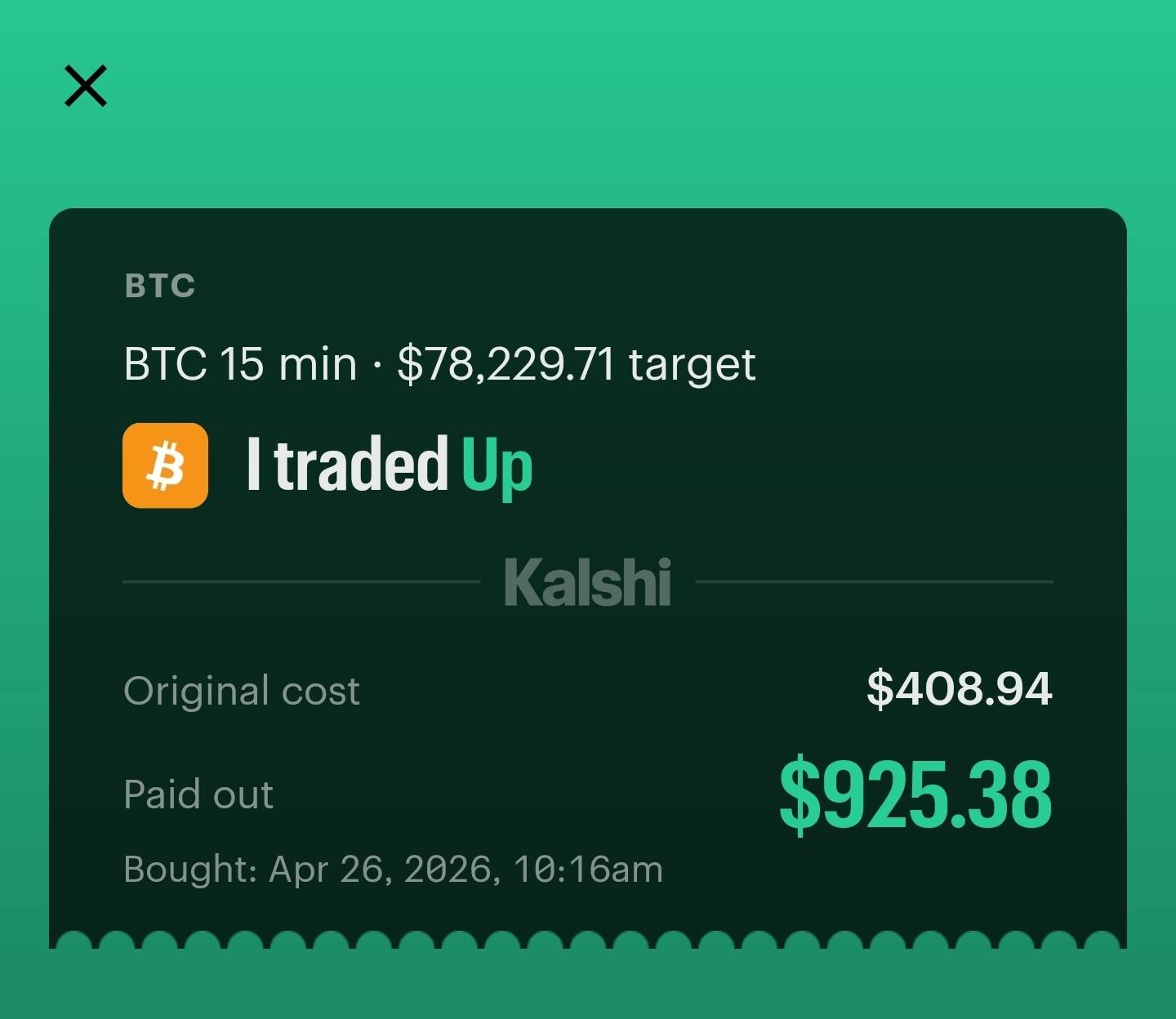 arron Kalshi results